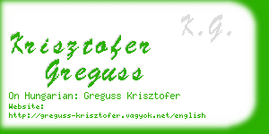krisztofer greguss business card